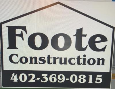 Foote Construction logo with phone number