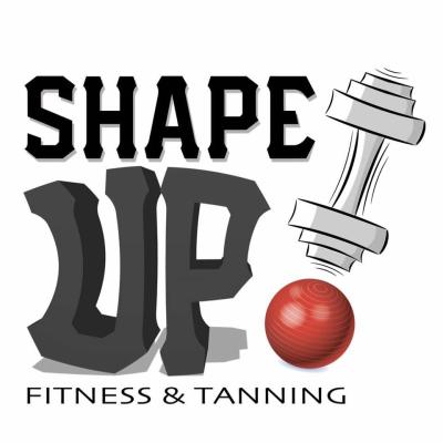 shape up fitness logo with barbell